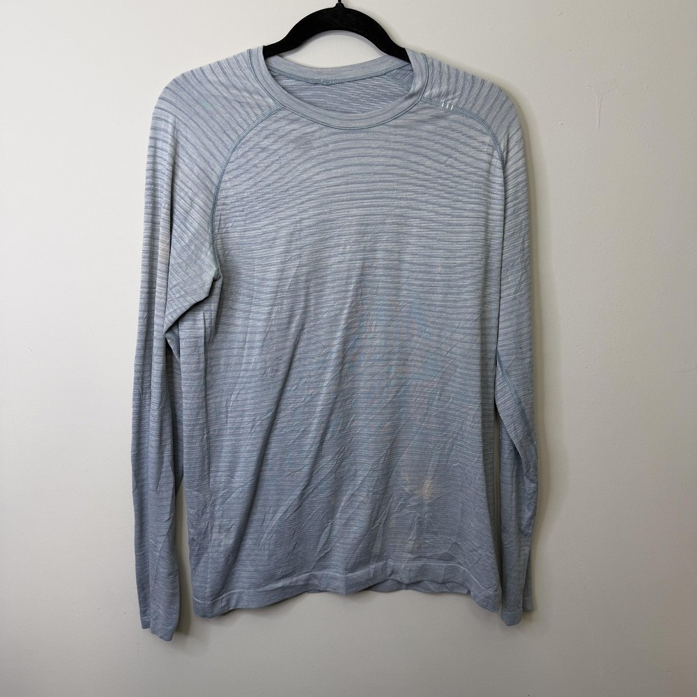 Lululemon Shirt Mens Small Blue Long Sleeve Seamless Performance Athletic